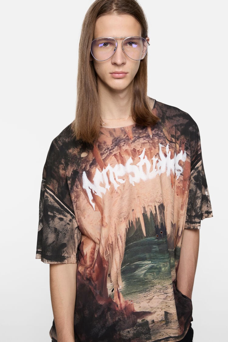 Logo t-shirt with rhinestones