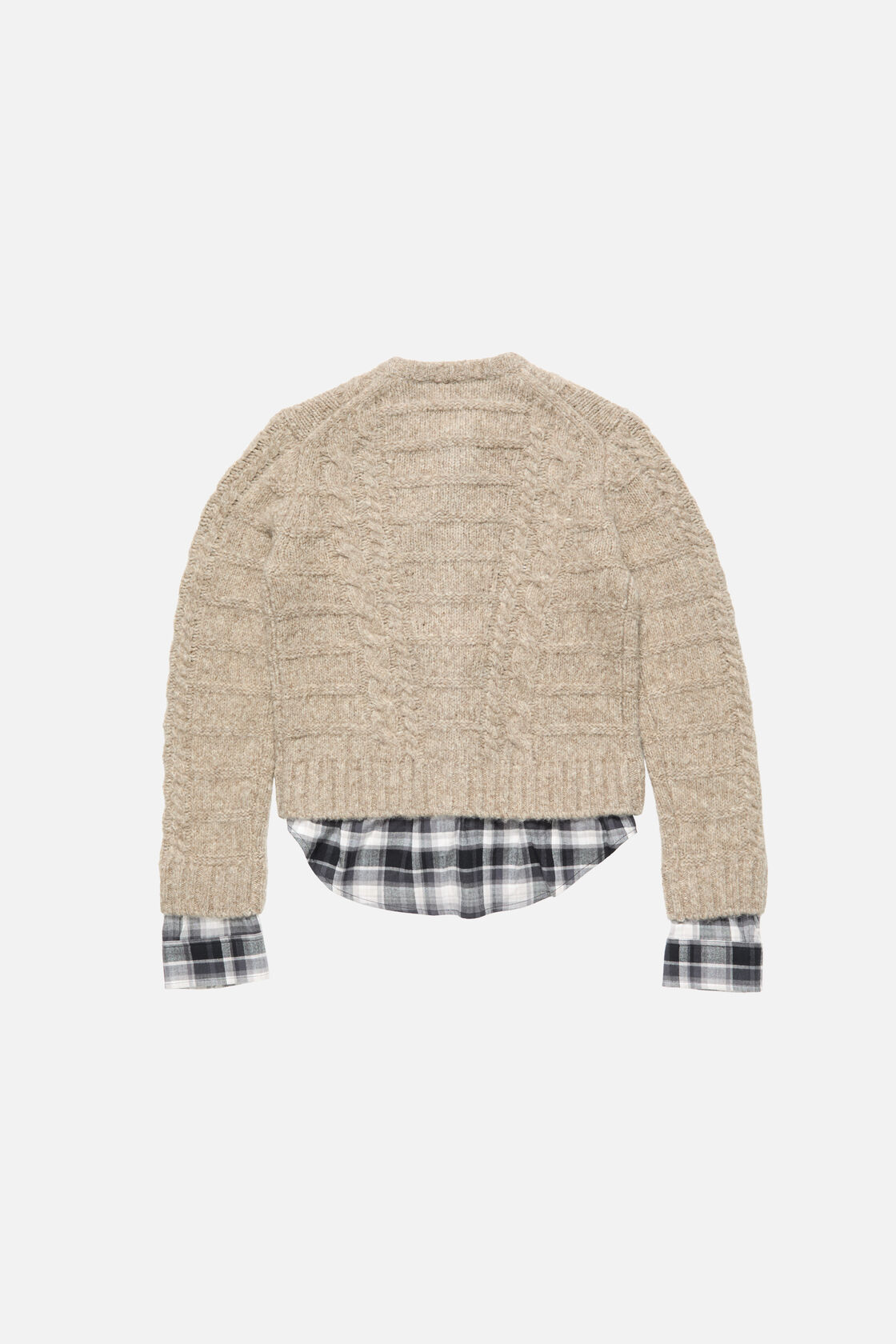 Cable knit cardigan, Medium beige, 2000x