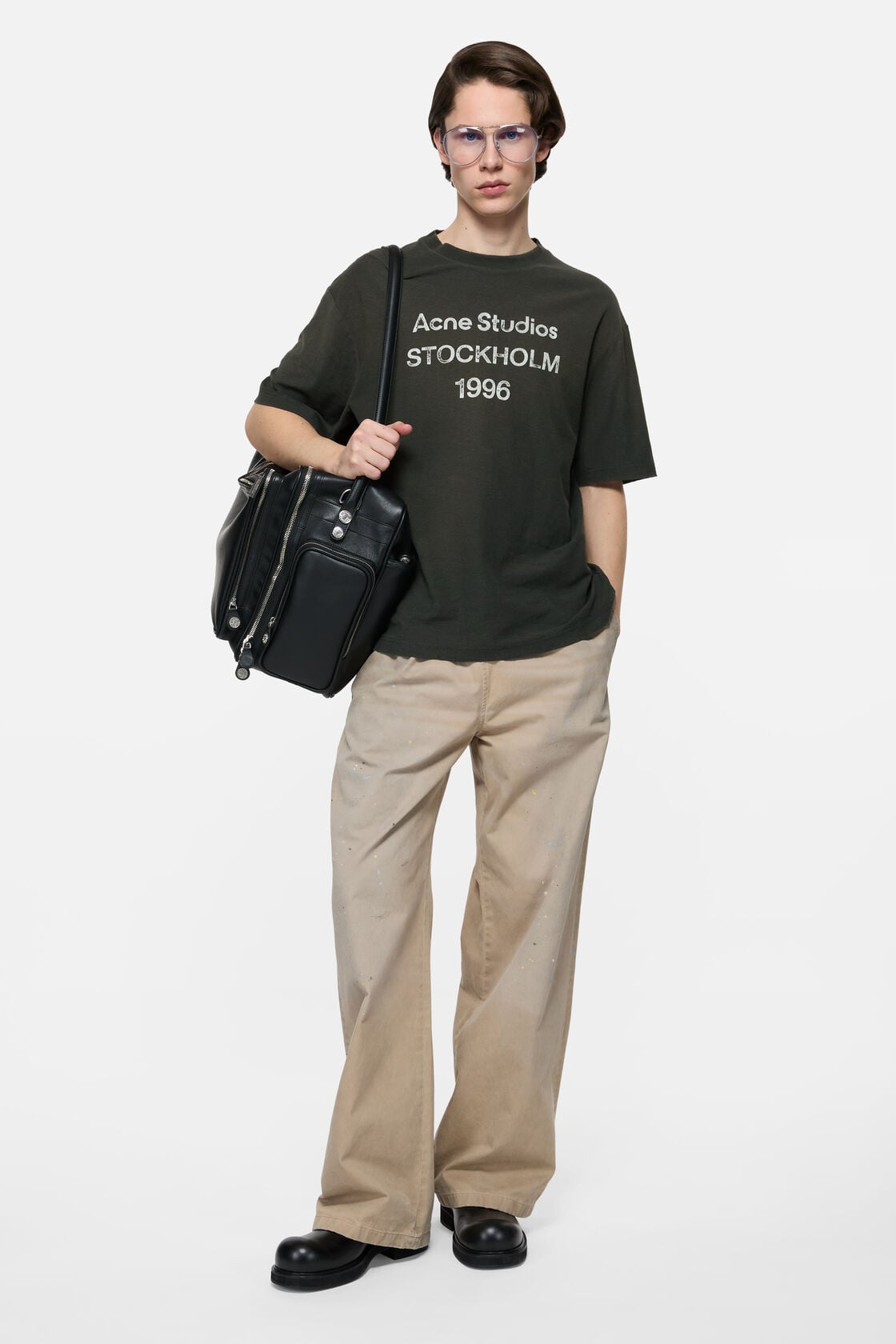 Sprayed logo t-shirt, Faded black, 2000x