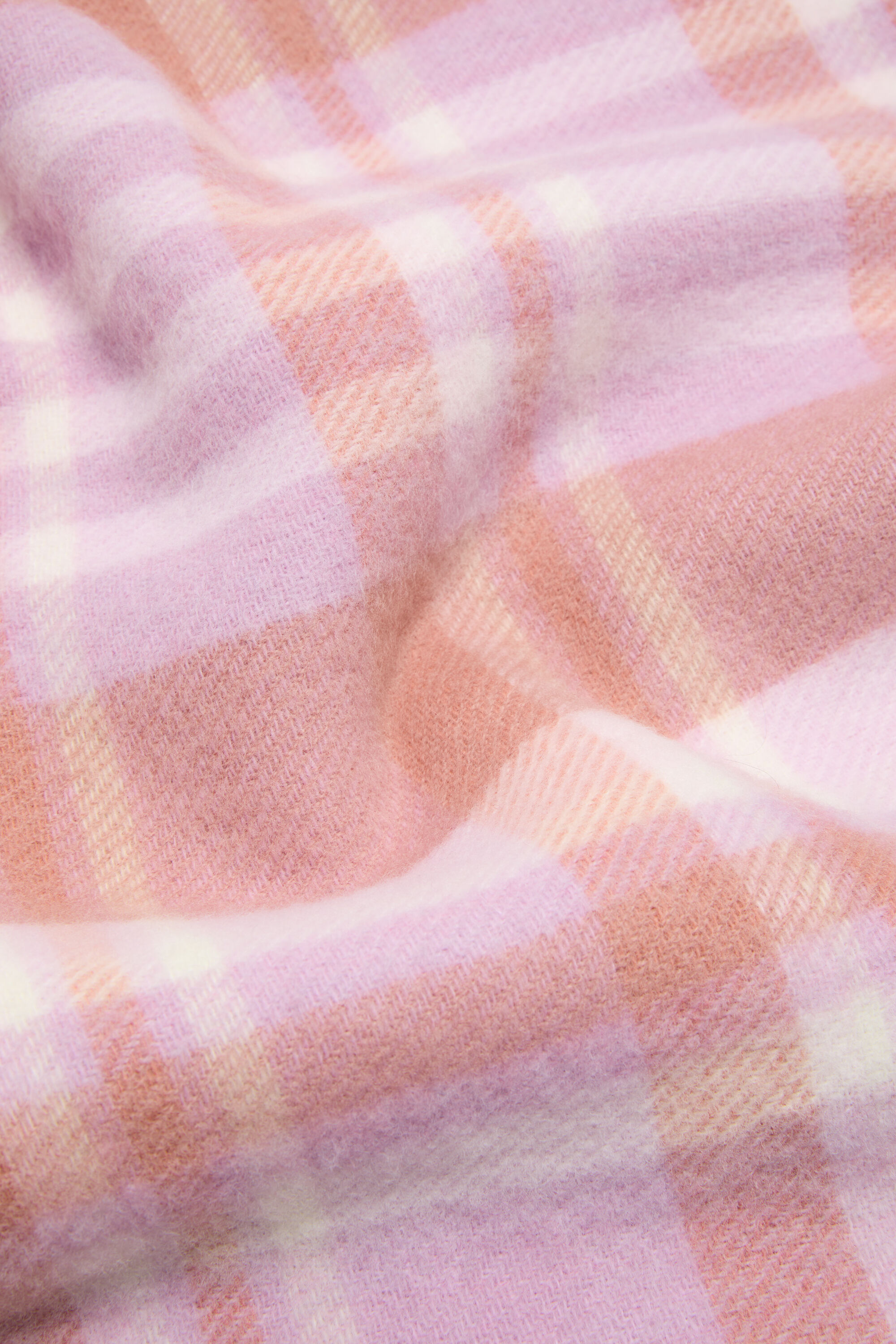 Acne Studios - Check logo scarf - Wide - Pink/Fuchsia
