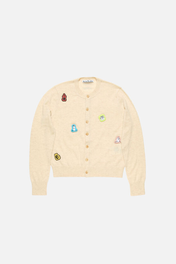 Cardigan Yak Wool - Acne Studios x Moomin, Oatmeal melange, 2000x