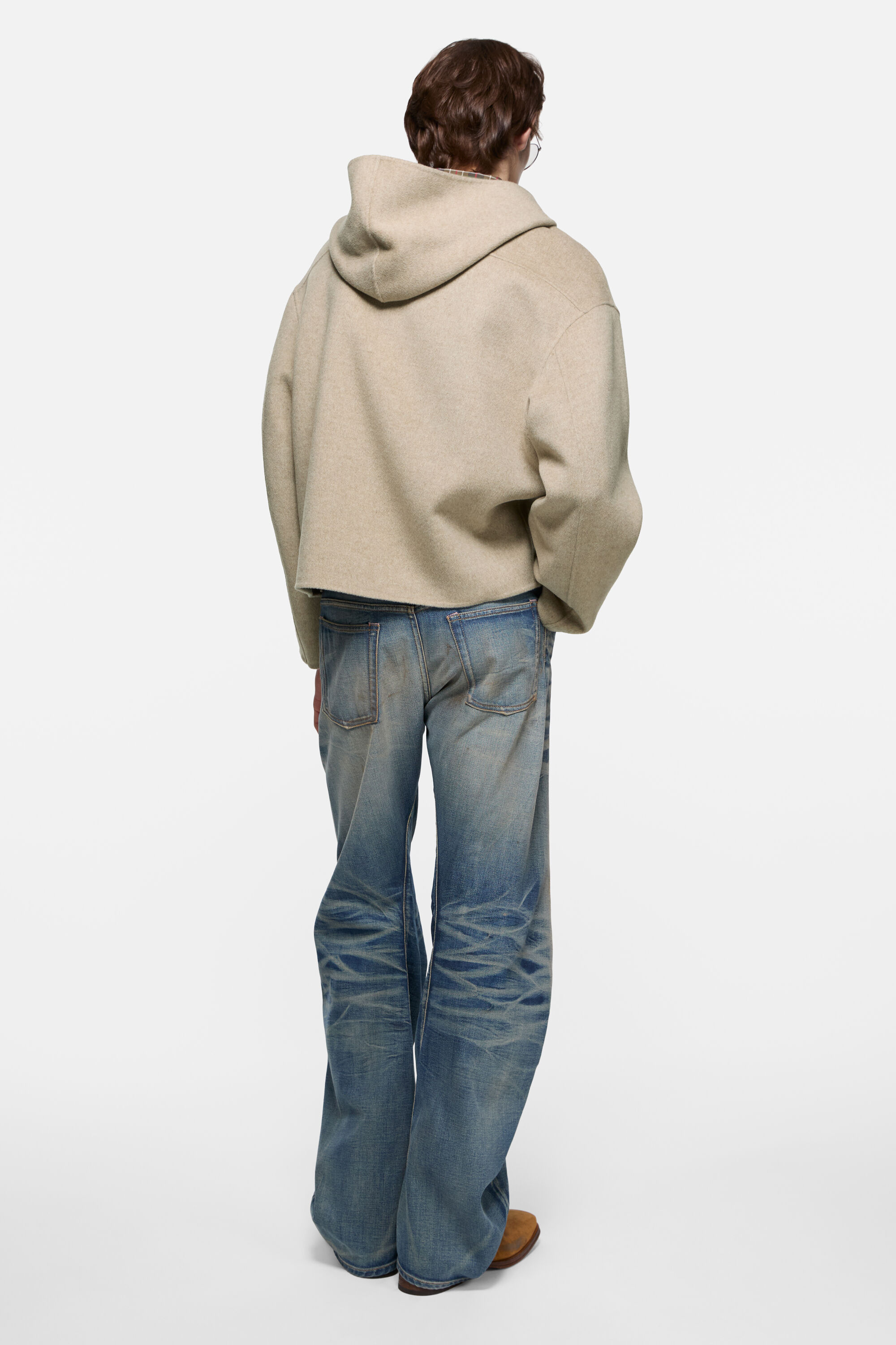 Acne Studios - Cashmere jacket with hood - Oatmeal melange