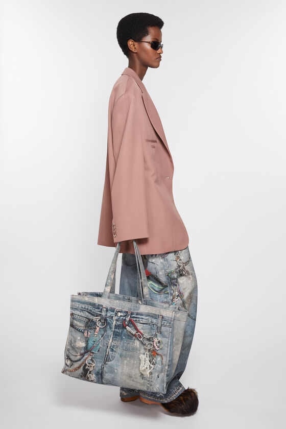 新品未使用】Acne 大人しい Studios チェックプリント トートバッグ