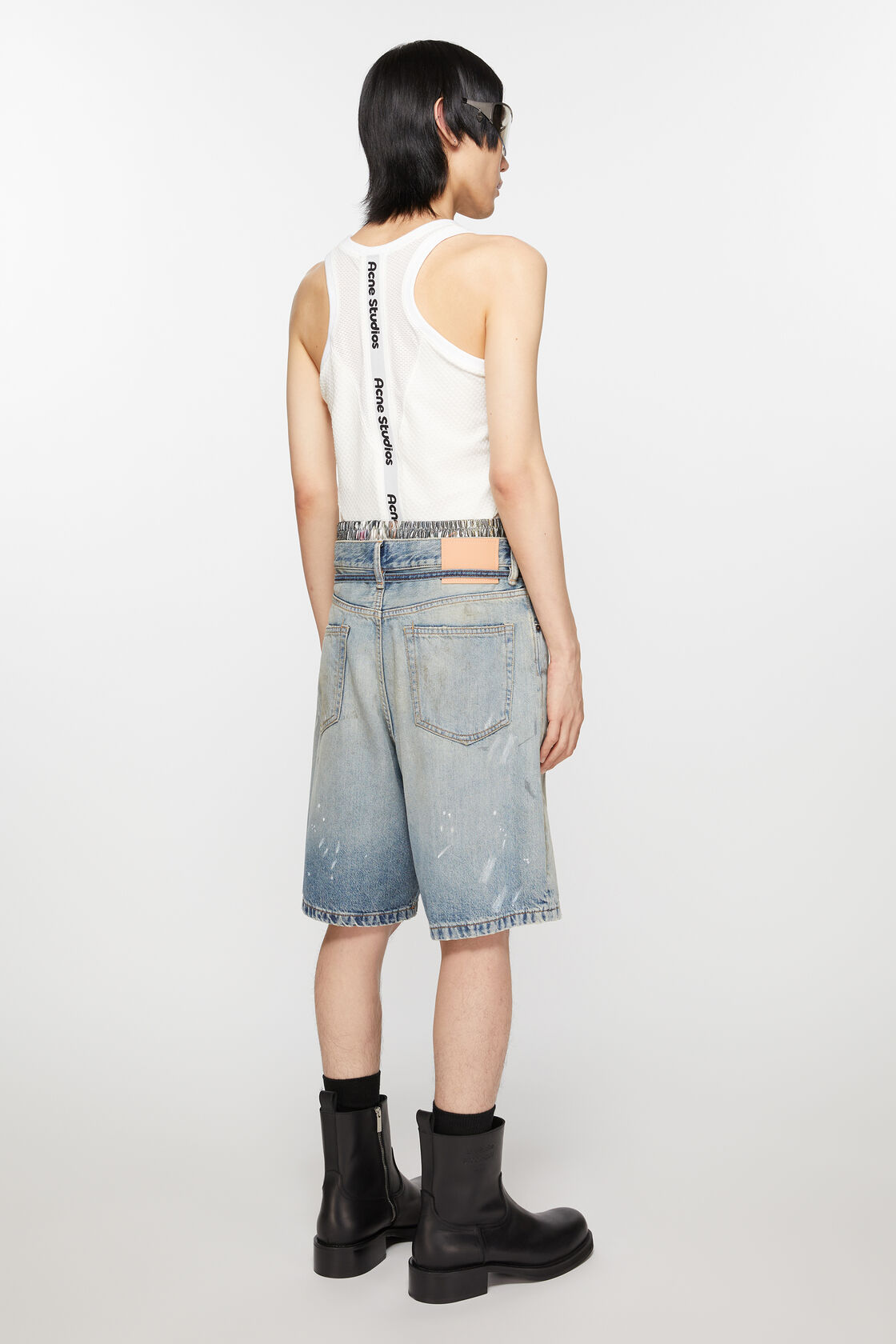宽松版型丹宁短裤, 浅蓝色, 2000x