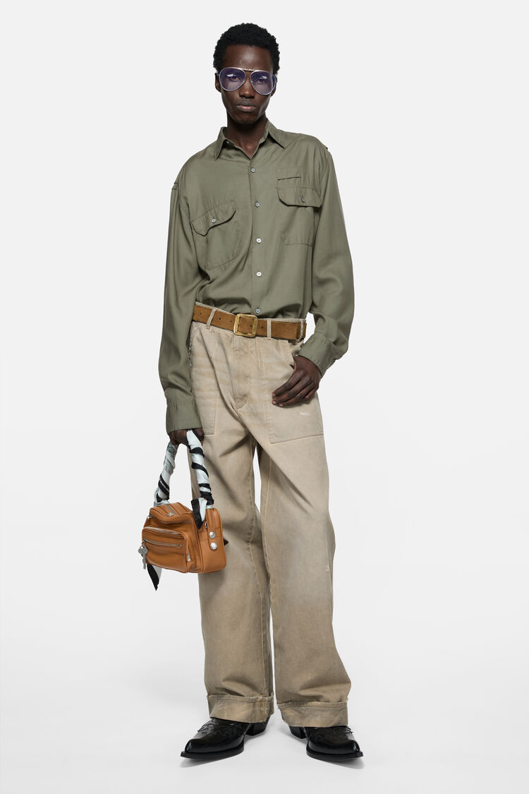 Button-up shirt with logo