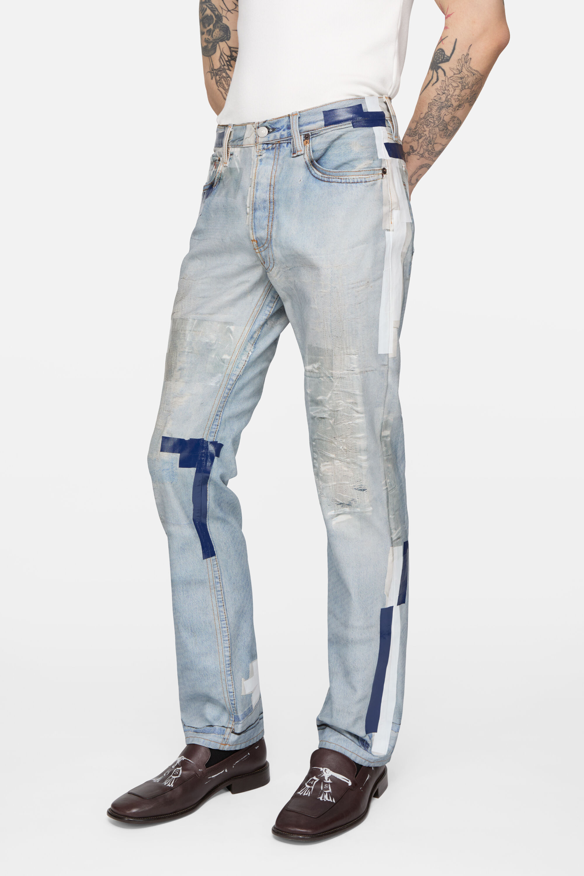 Acne Studios - Trompe-l'œil tape jeans - 1996M - Light blue