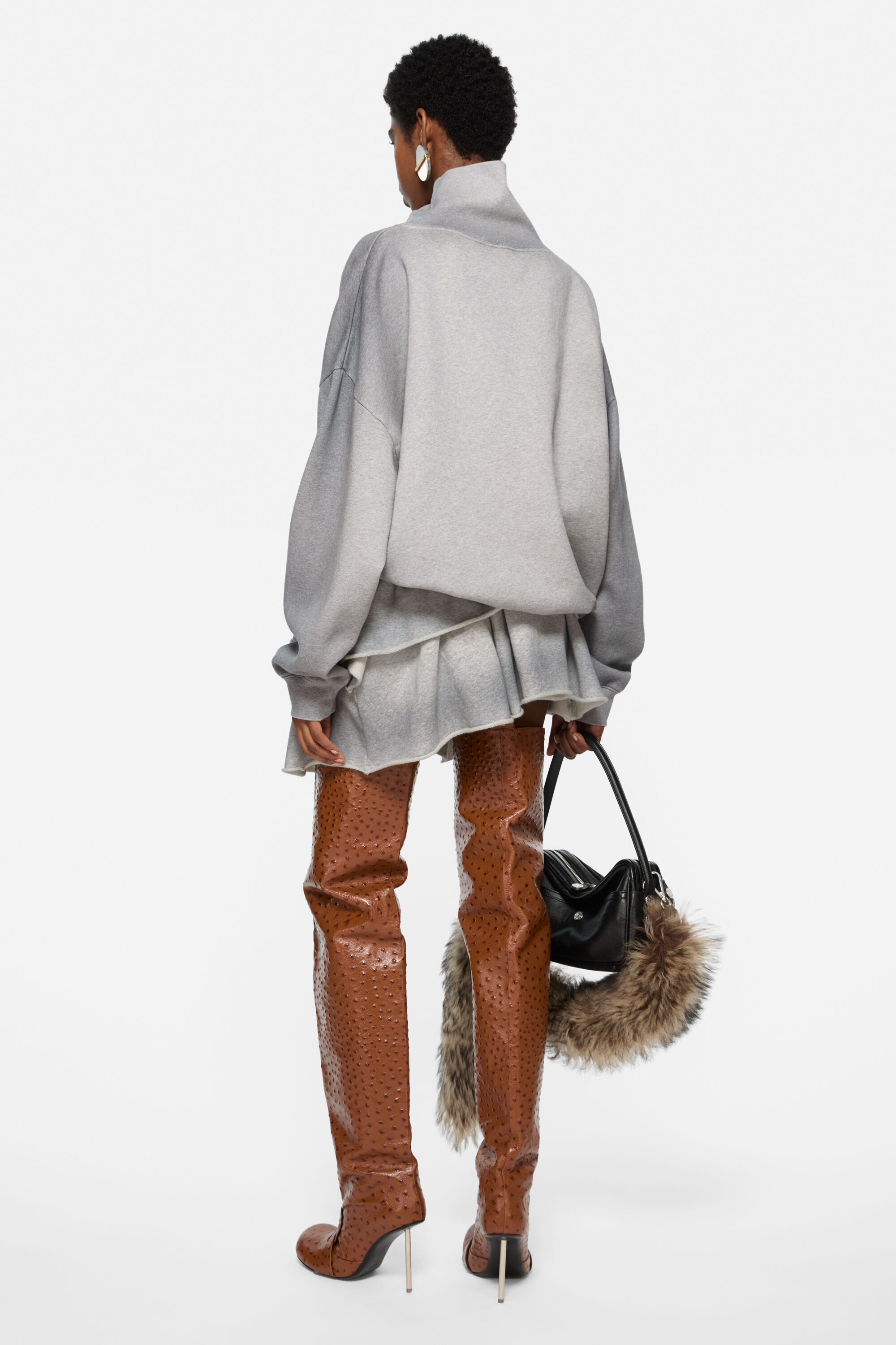 Acne Studios - Fleece skirt - Grey Melange