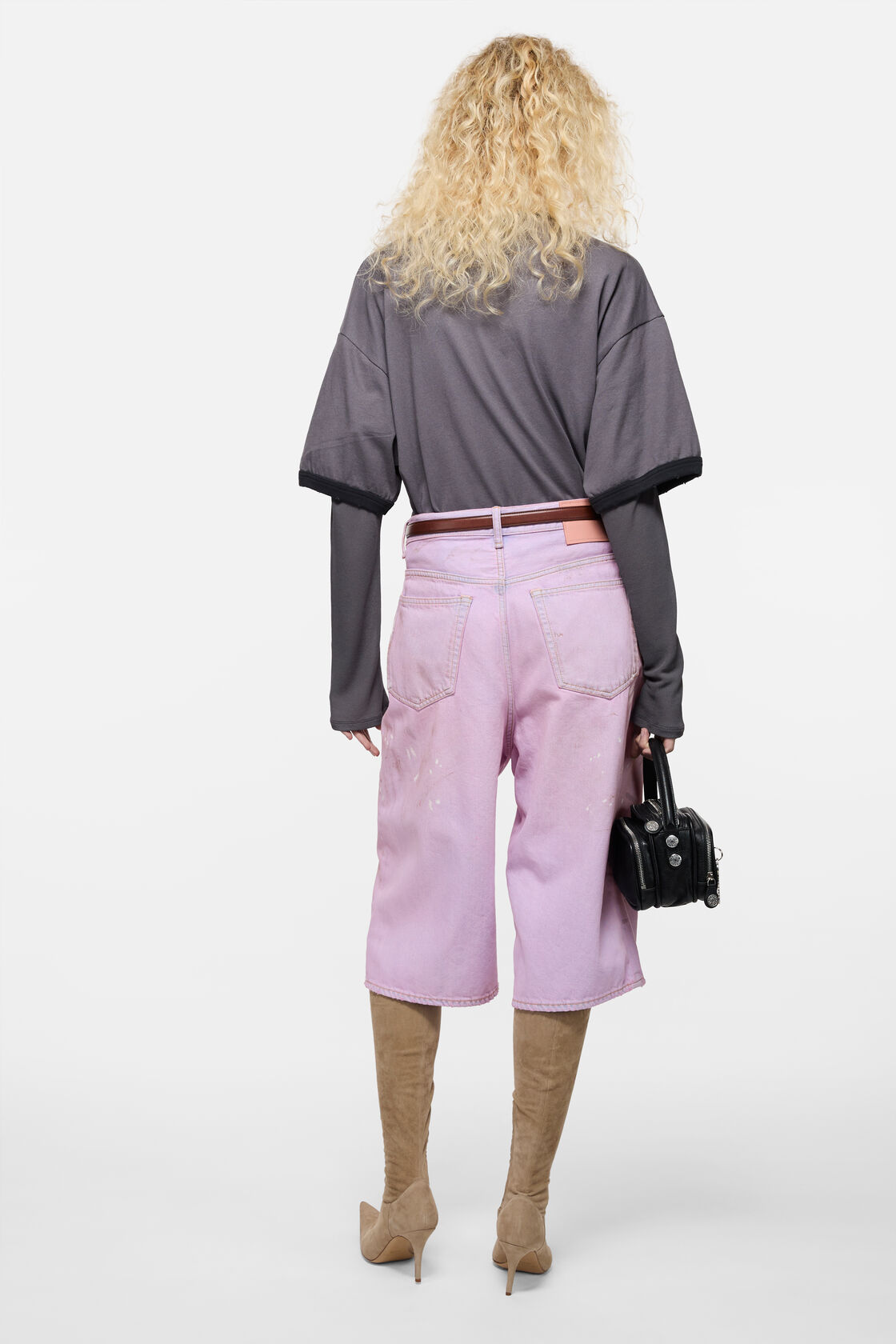 Pink denim shorts, Pink, 2000x