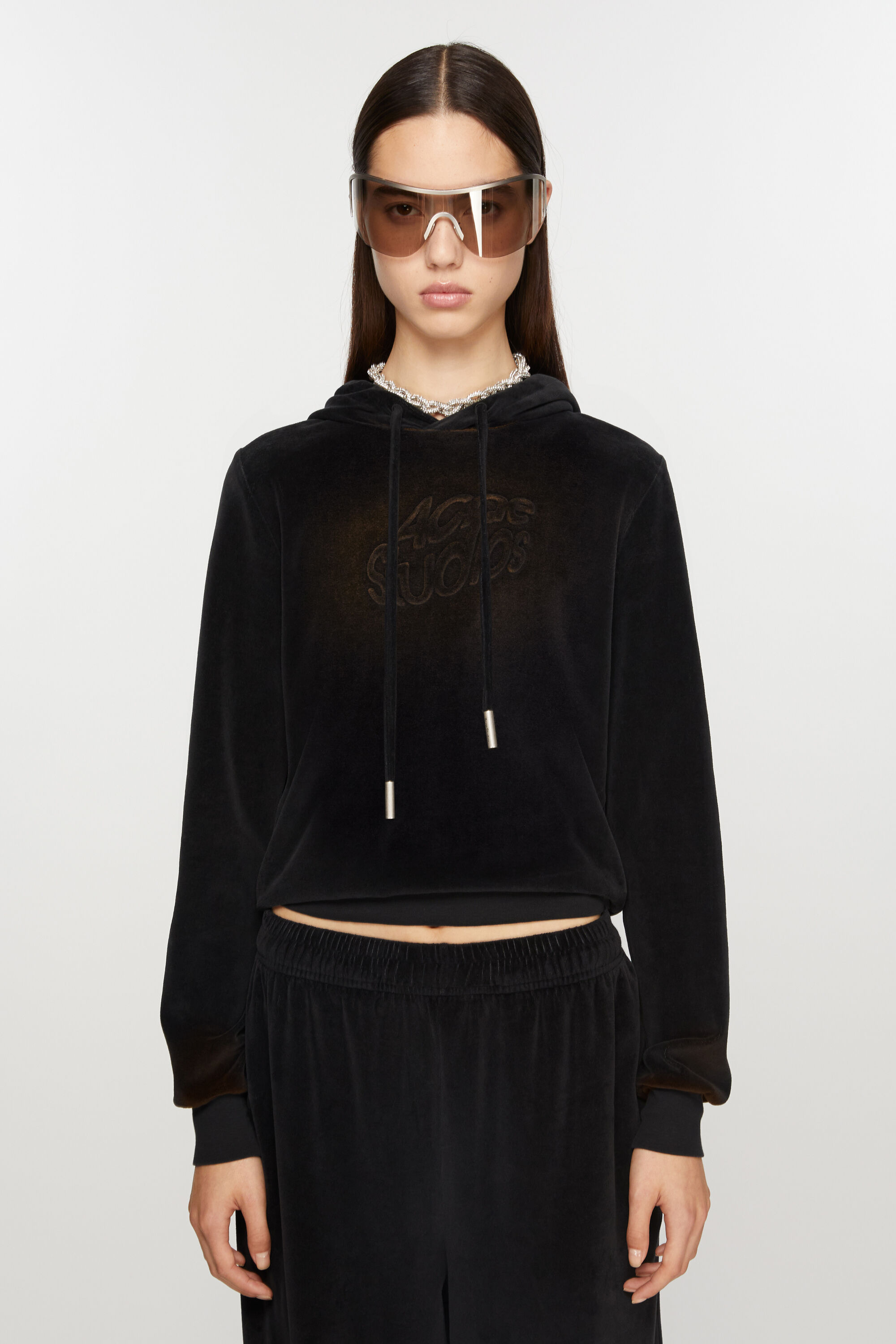 아크네 스튜디오 Acne Studios Hooded sweater - Fitted fit - Black