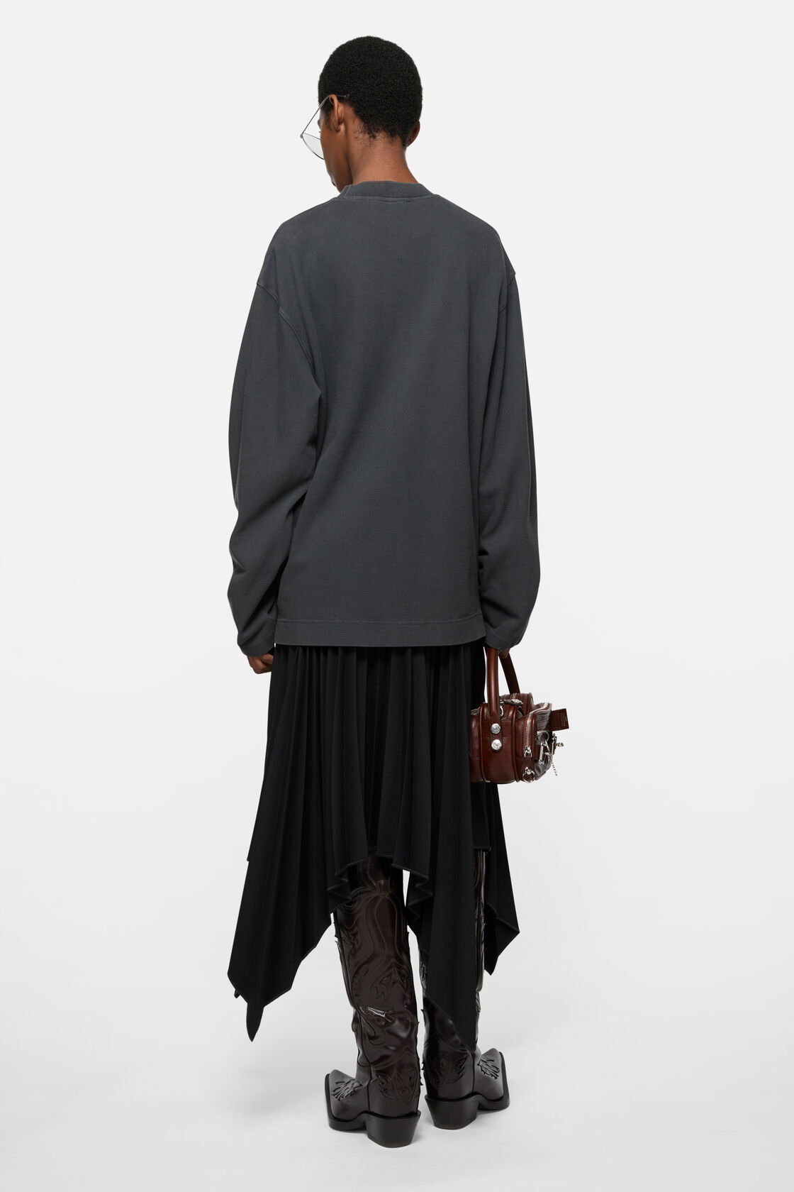 Embroidered logo t-shirt, Faded black, 2000x