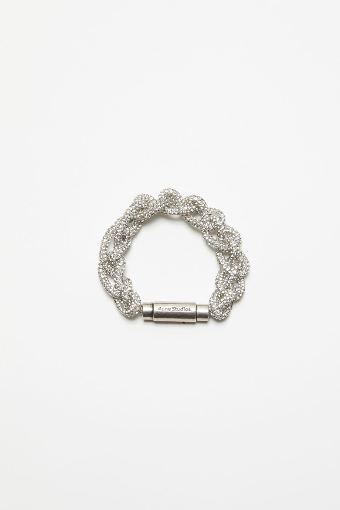 Acne Studios Crystal cord bracelet Antique silver/silver