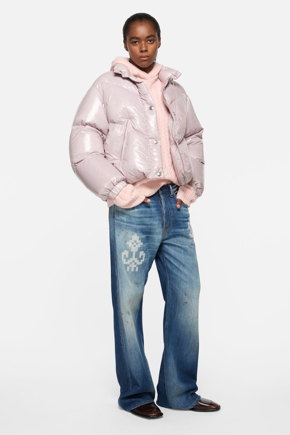 Shiny Down Jacket, Lilac purple, 2000x