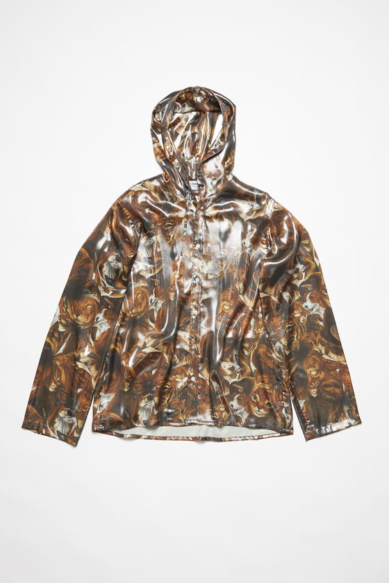 Acne Studios - Jacke mit Folien-Print - Kakaobraun/Multi