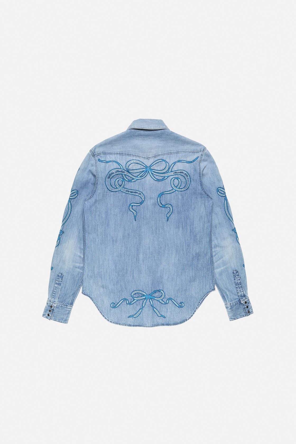 Embroidered denim shirt, Blue/blue, 2000x