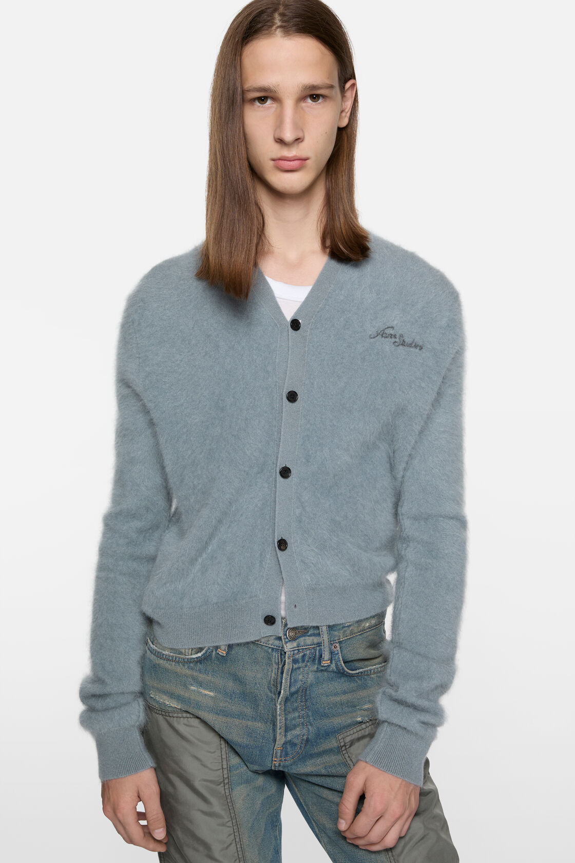 Cashmere cardigan, Storm grey, 2000x