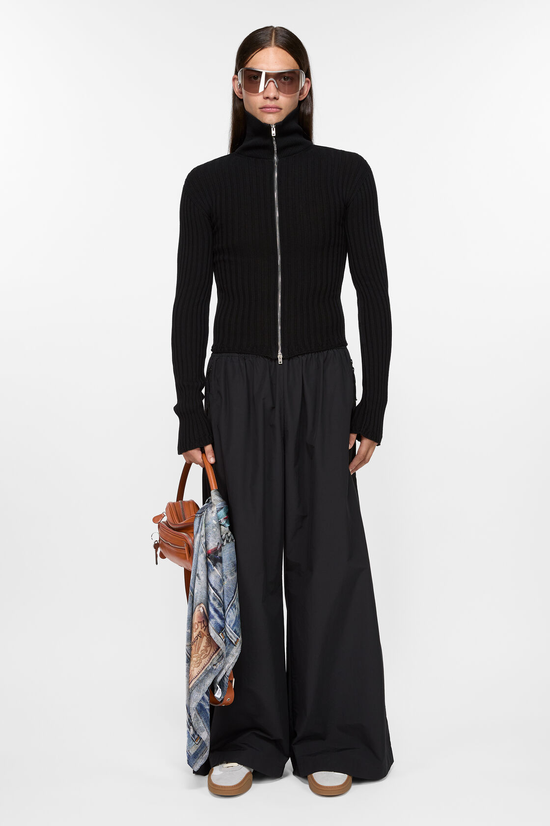 Relaxed fit trousers, Black, 2000x