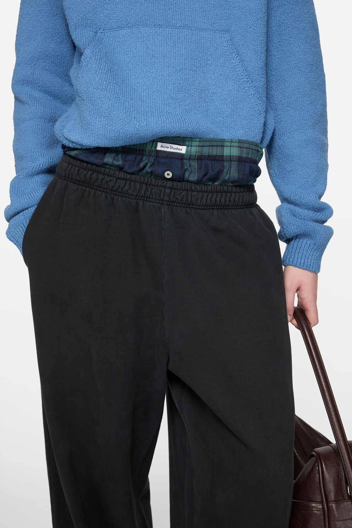 假两件运动裤, 黑色/绿色, 2000x