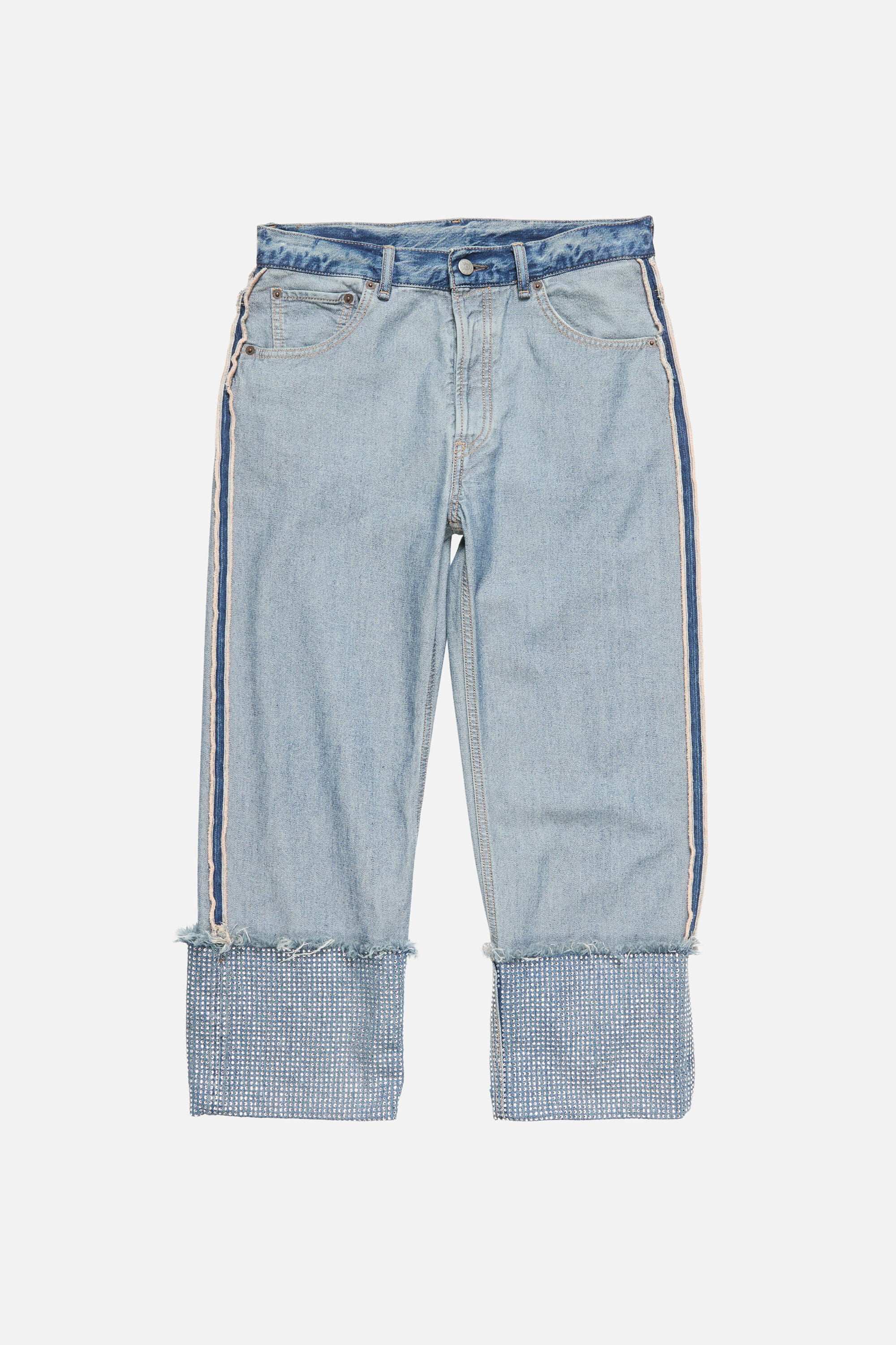 Acne Studios - デニムラインストーントラウザーズ - ミッドブルー
