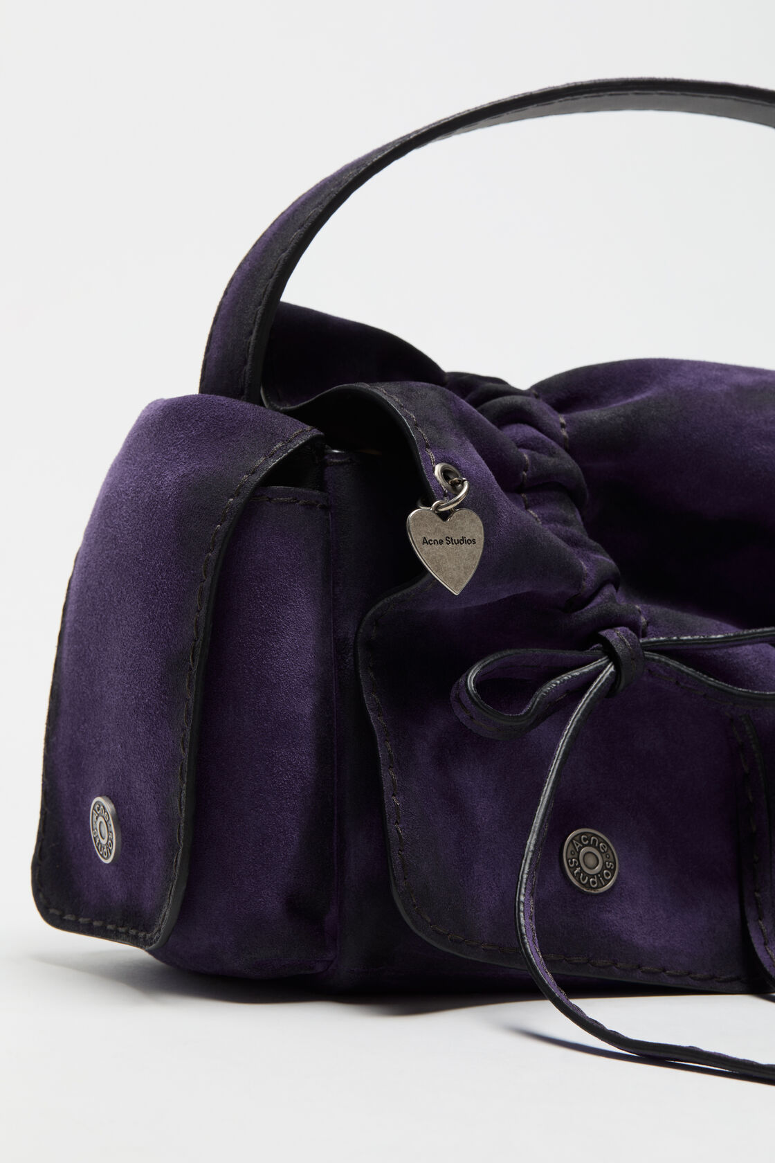 Multipocket suede shoulder bag, Violet purple, 2000x