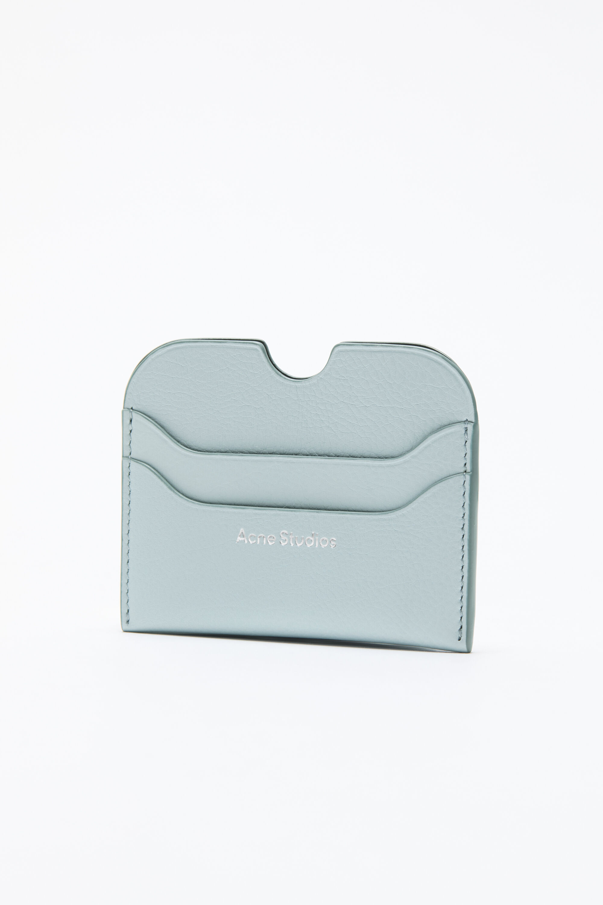 Acne Studios - Leather card holder wallet - Dusty blue