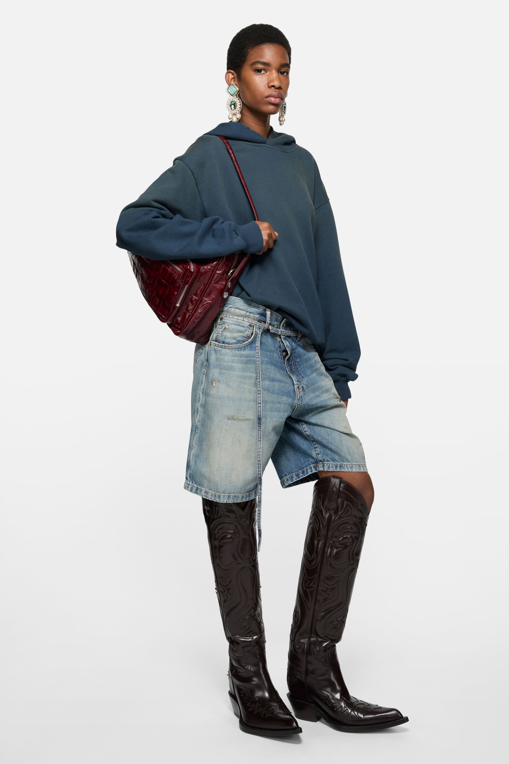 Acne Studios - ロゴフーディセーター - ディープブルー