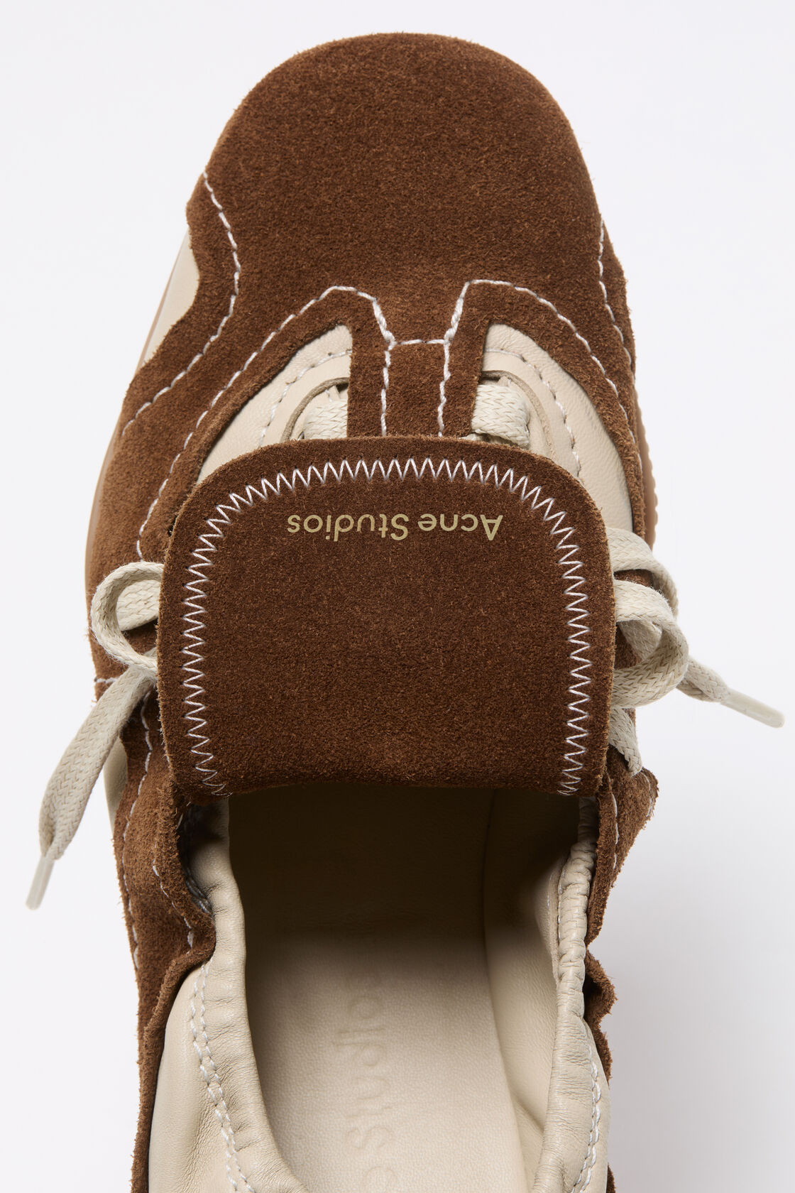 Suede lace-up shoes, Off white/brown, 2000x