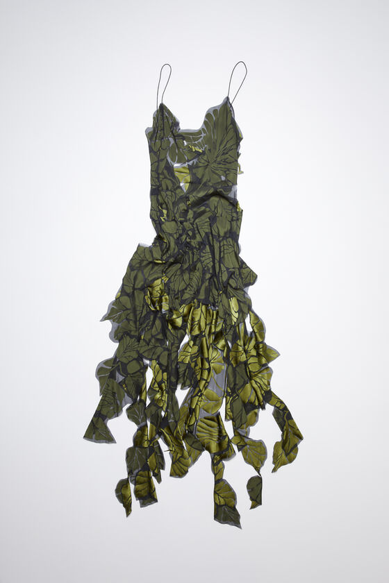 Acne Studios - Patchwork - Black/green strap dress