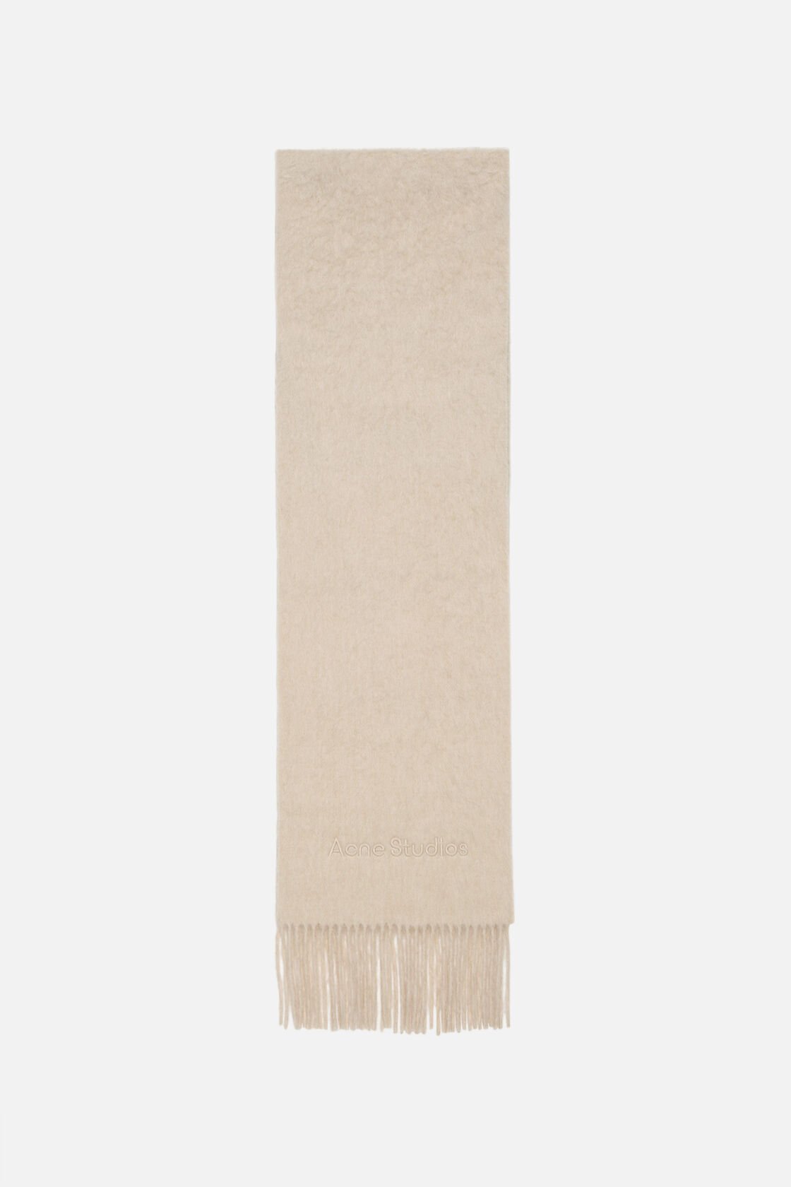 Alpaca wool logo scarf, Oatmeal melange, 2000x