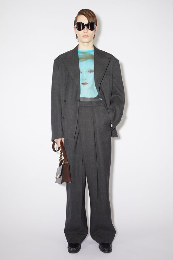 Acne Studios - Tailored wool blend wrap trousers - Grey/black
