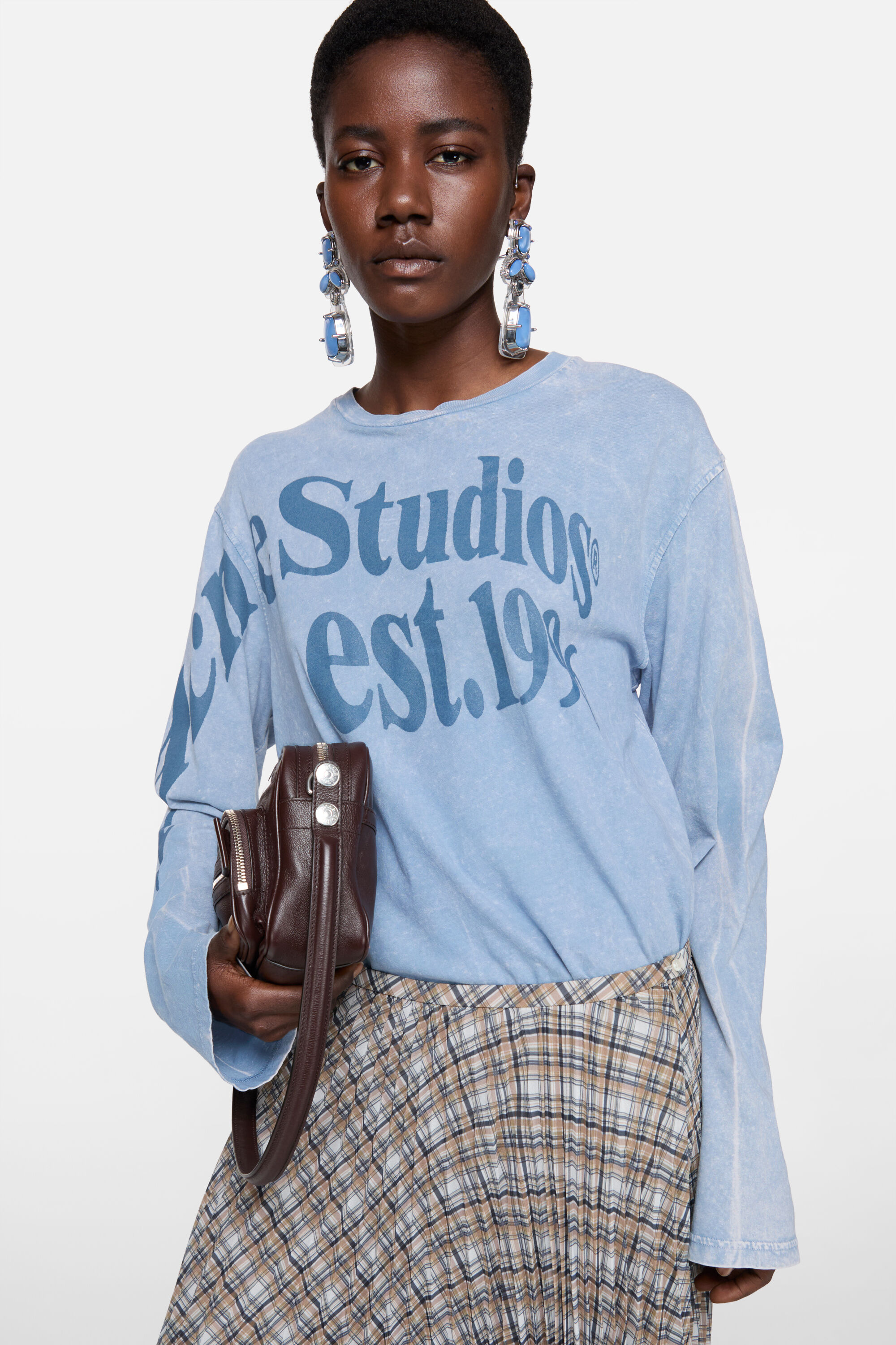Acne Studios - Relaxed fit graphic t-shirt - Dirty blue
