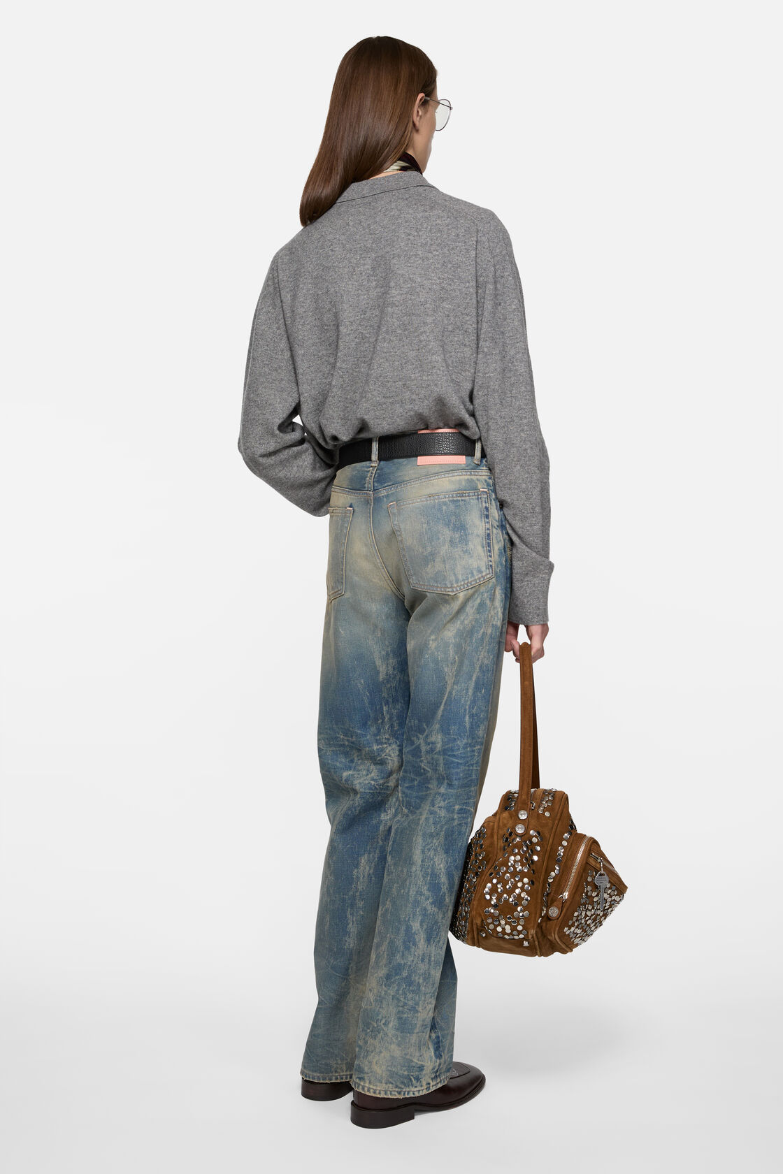 翻领羊毛针织装, 深灰色, 2000x