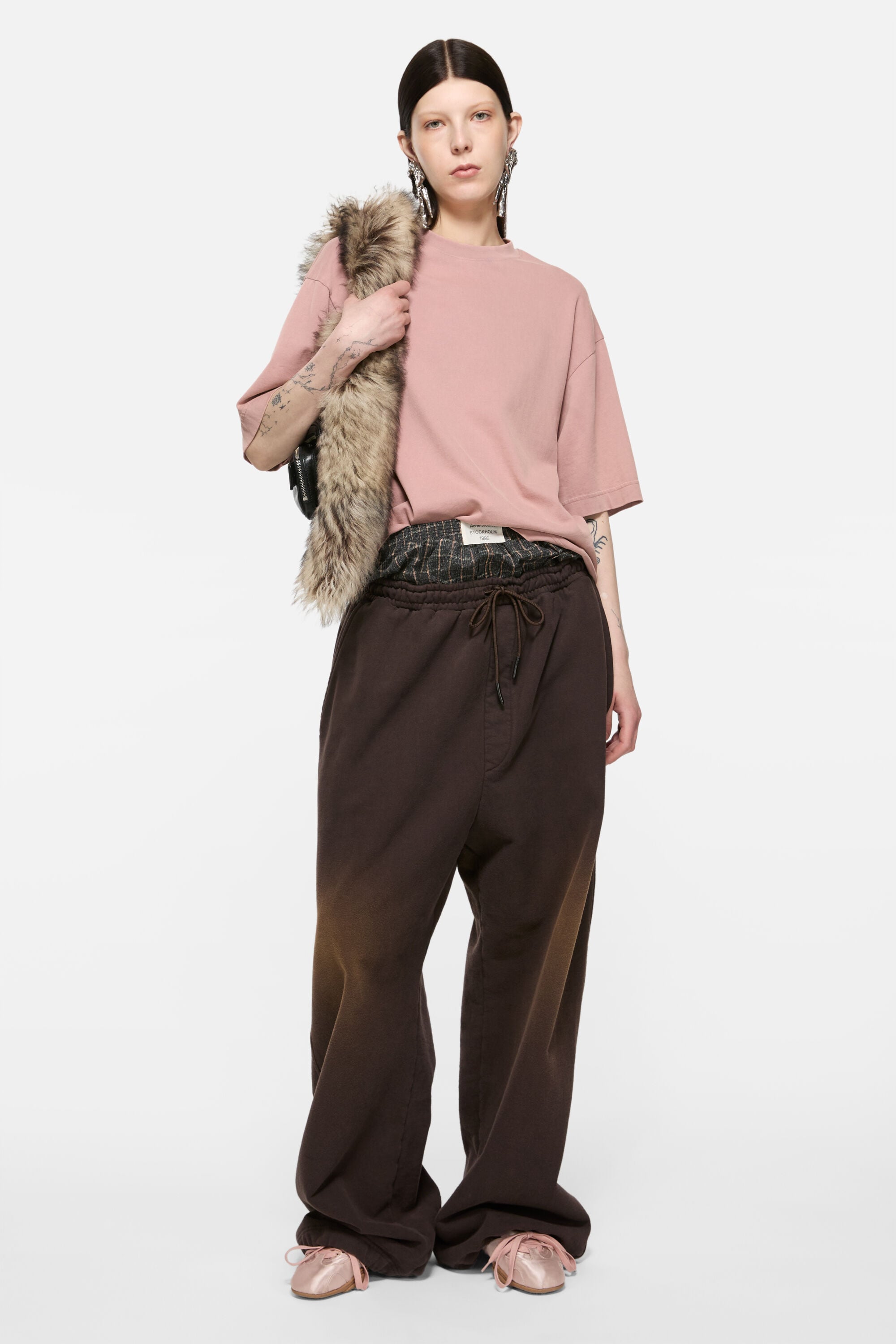 Acne Studios - レースアップサテンシューズ - パウダーピンク