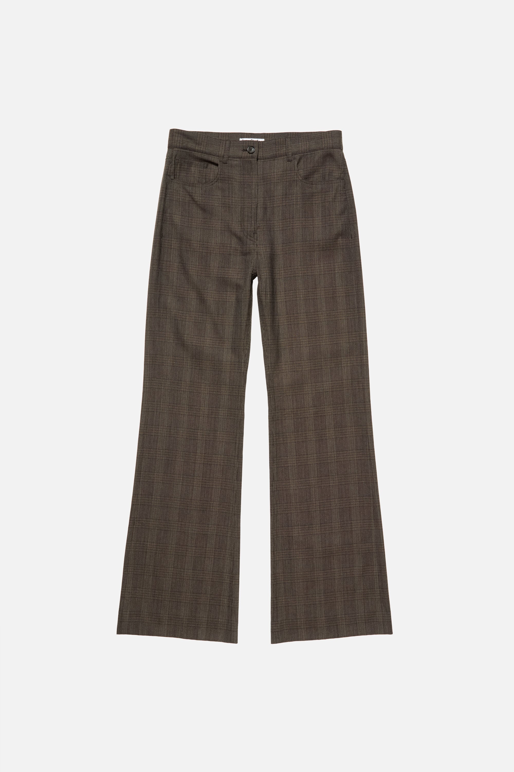 Acne Studios - テーラードウールチェックトラウザーズ - ブラウン