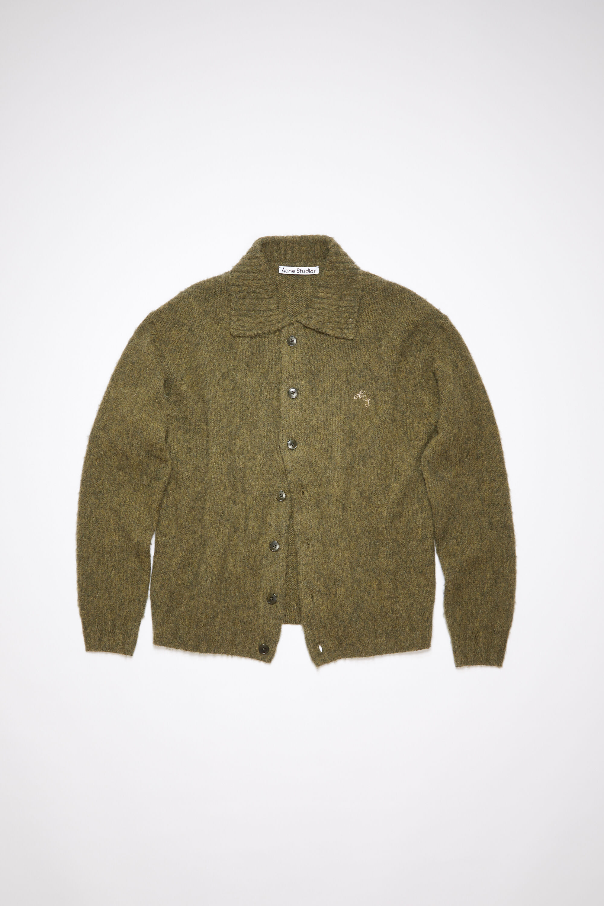 Acne Studios - ポロウールカーディガン - ダークオリーブ