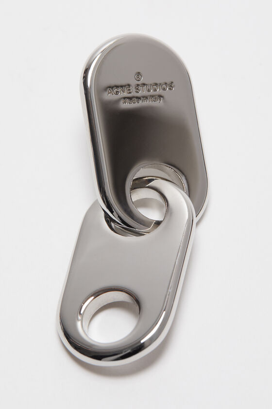 Chain lock earring, Silver, 2000x