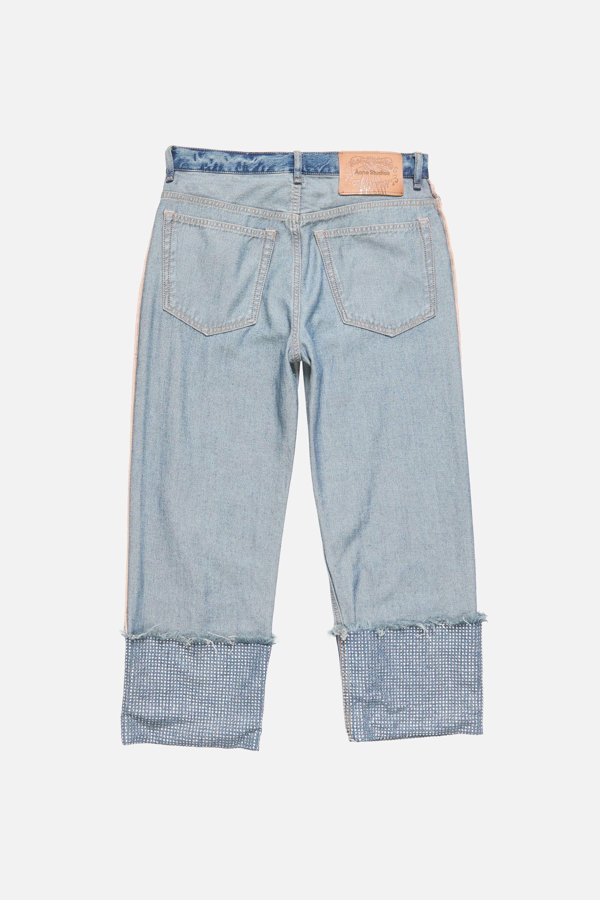 パンツ acne studious Acne Studios - Denim rhinestone trousers - Mid blue