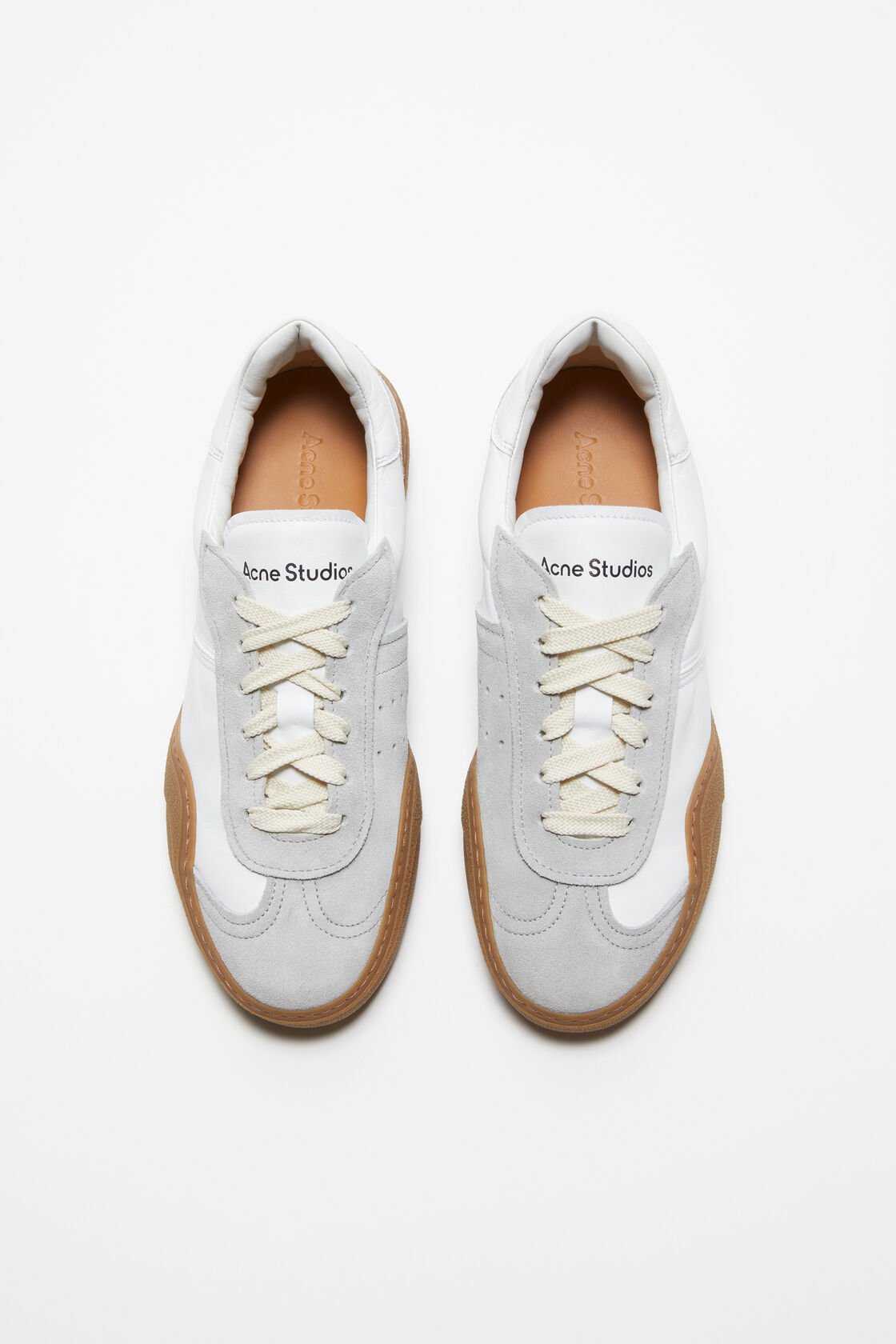Lace-up sneakers, White/brown, 2000x