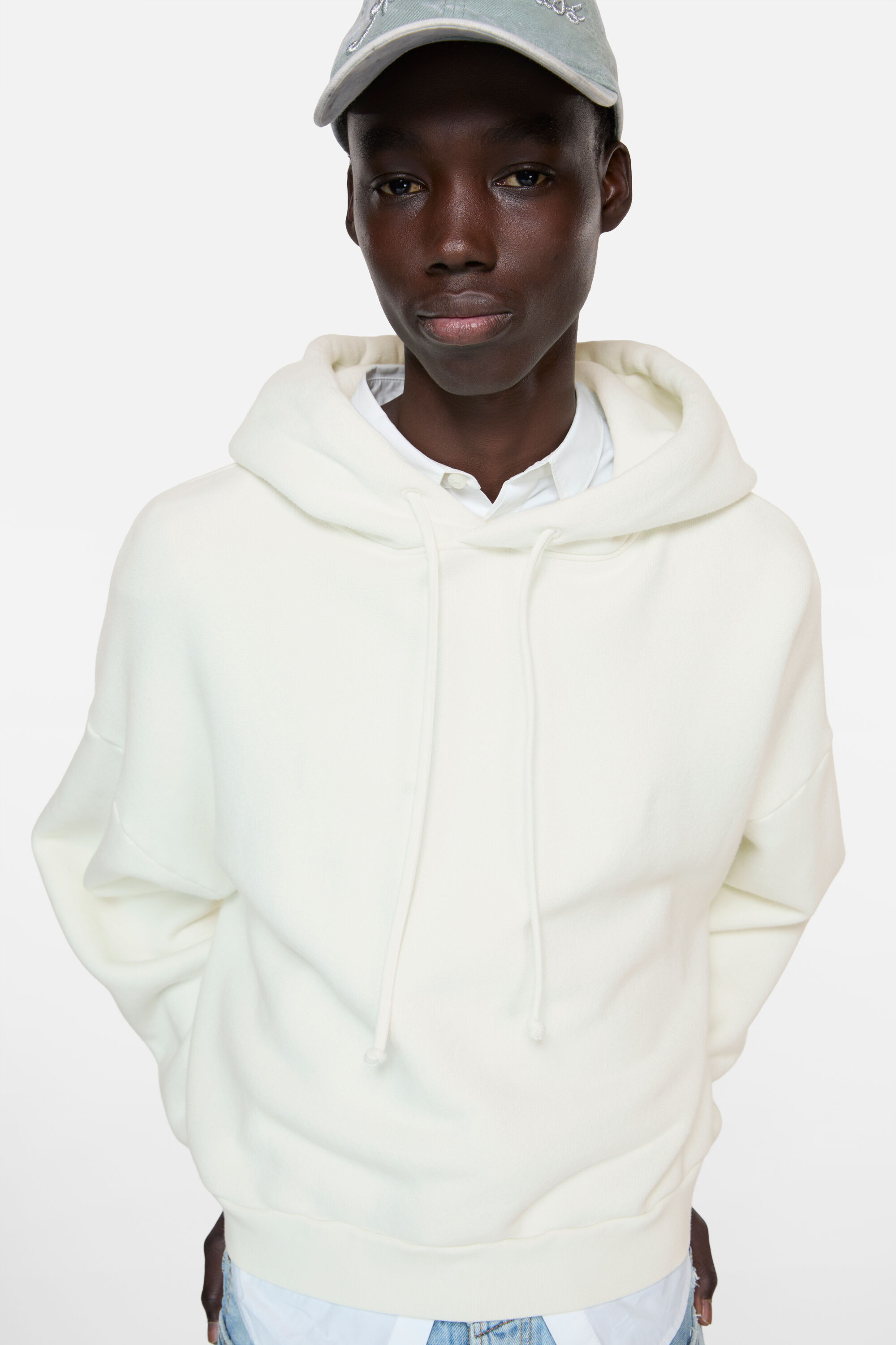 Acne Studios - Rubber stamp logo hoodie - Ice White