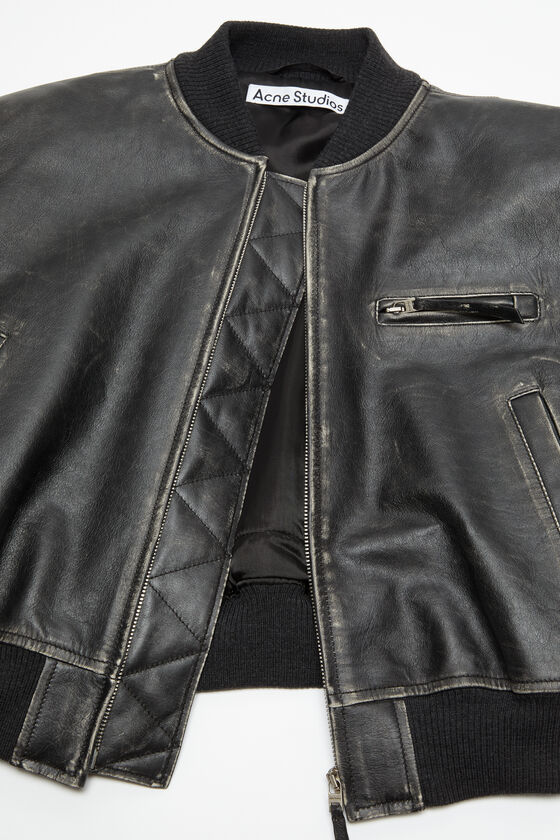Acne Studios - Leather bomber jacket - Black