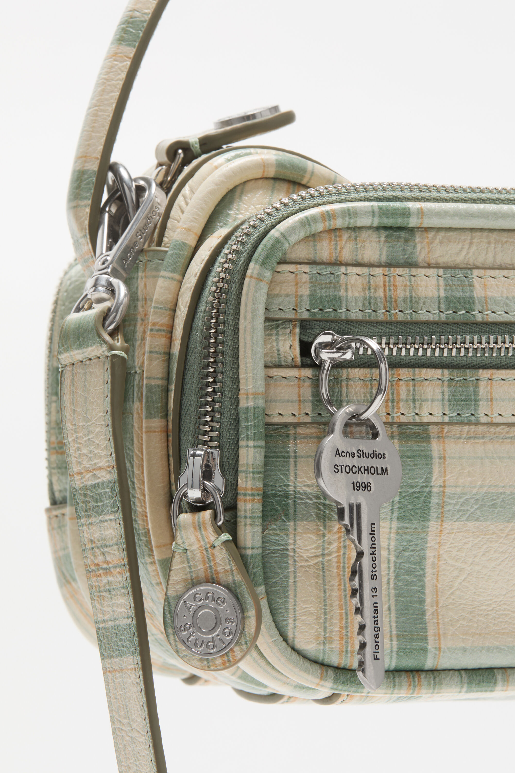 Acne Studios - Camero Kit check crossbody bag - Green/orange