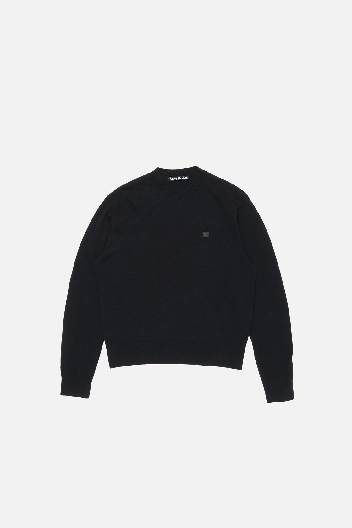 Crewneck jumper - Yak wool, Black, 2000x