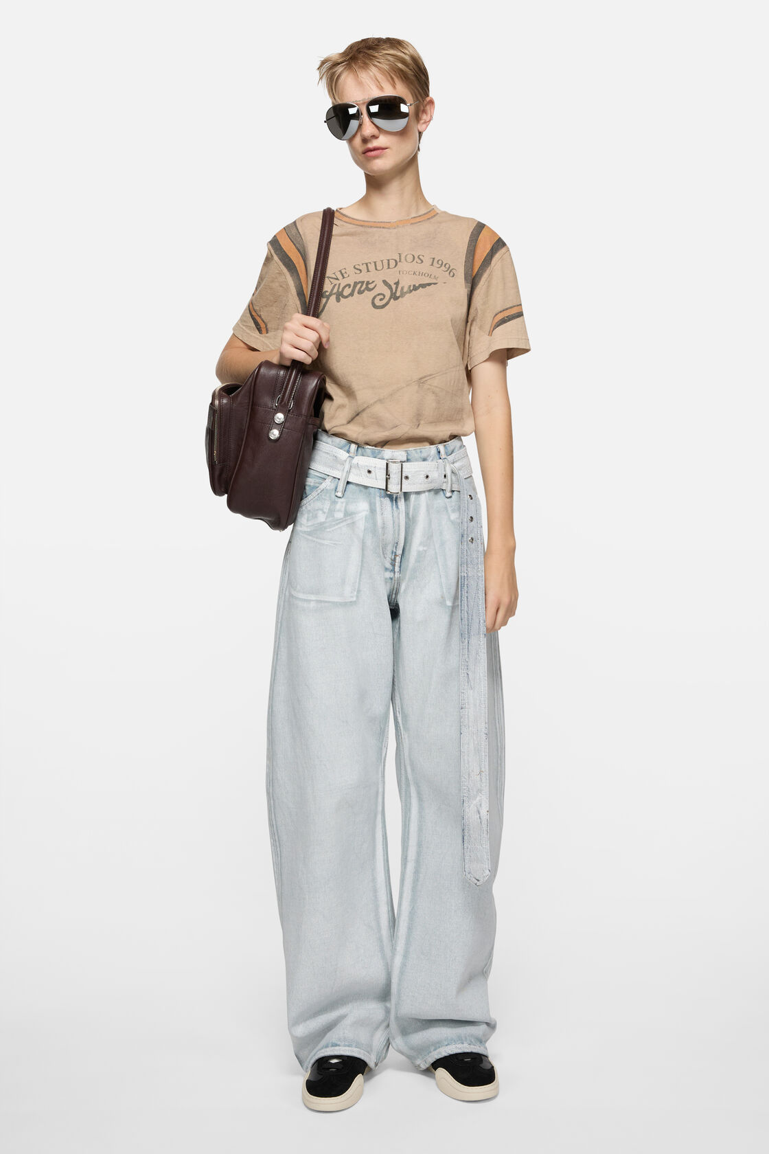 Leather sneakers, Black/white, 2000x