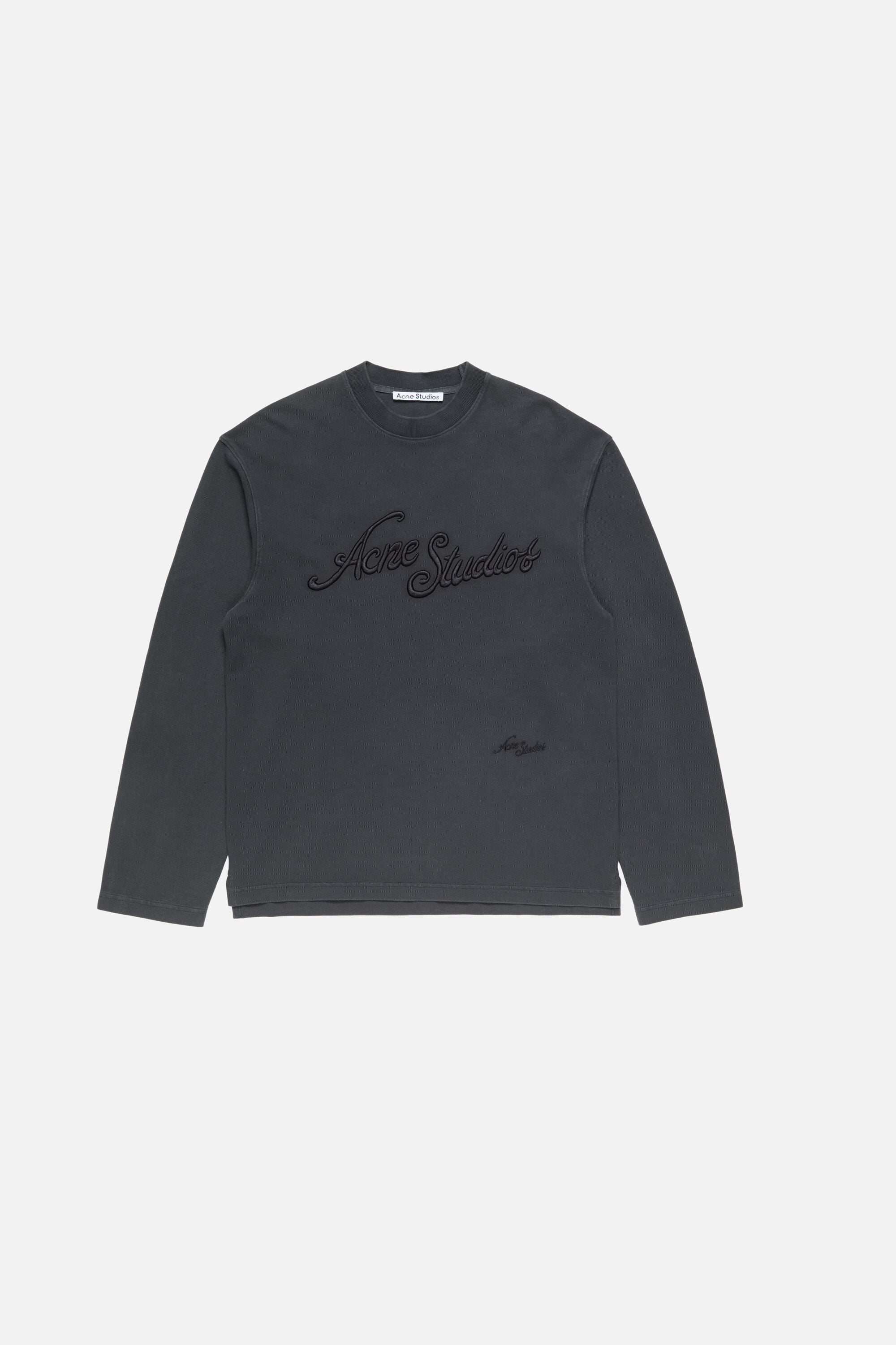Acne Studios - Embroidered logo t-shirt - Faded black