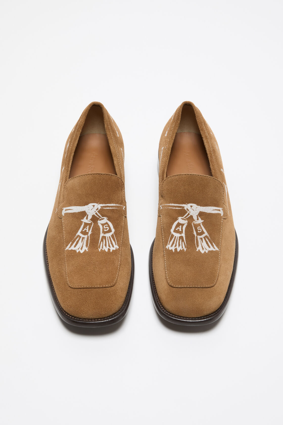 Printed suede loafers, Light brown, 2000x