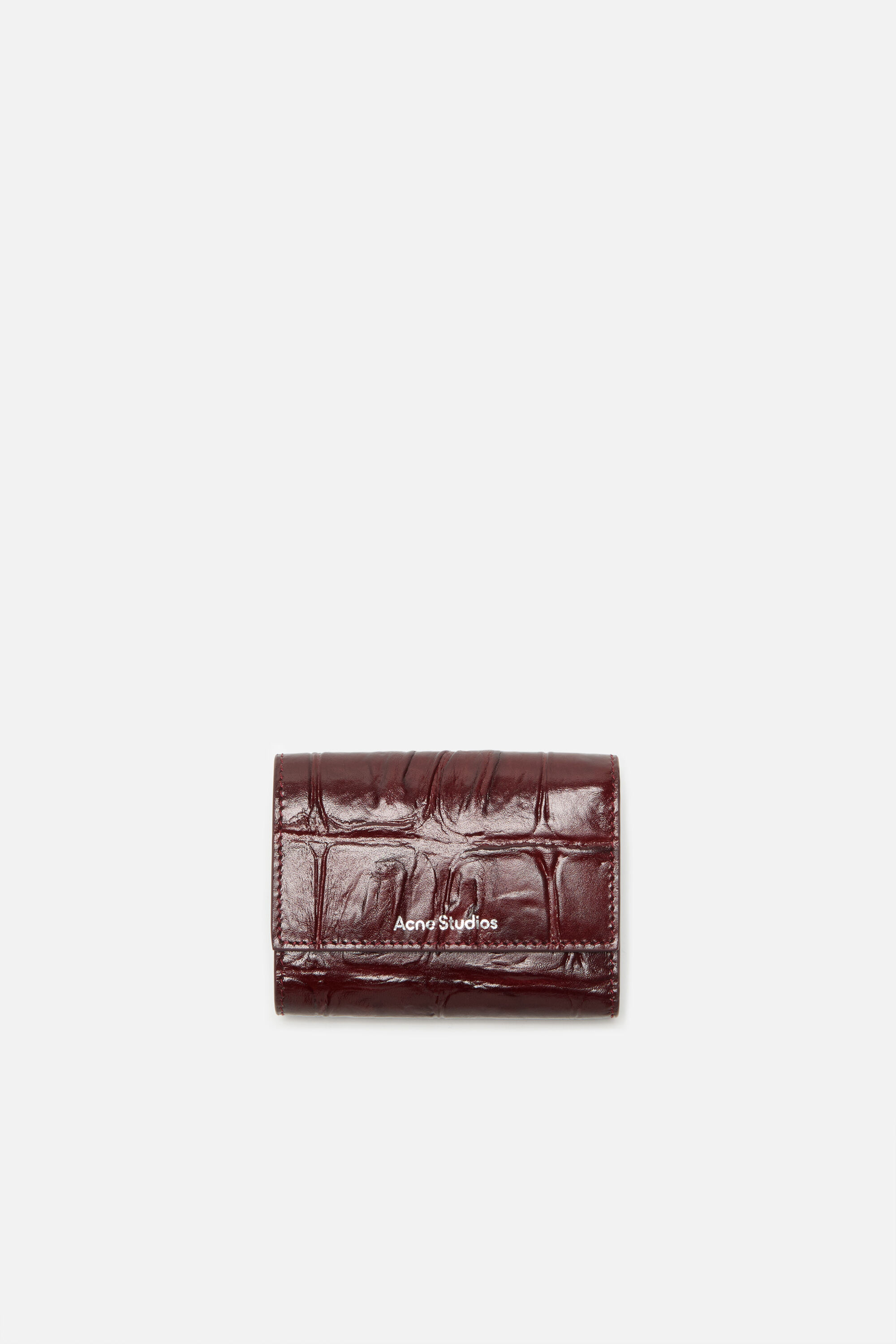 Acne Studios - 3つ折りレザーウォレット - バーガンディ