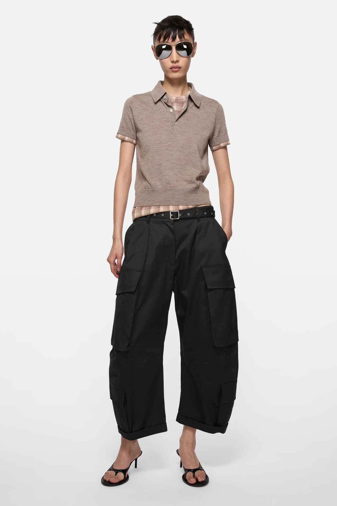 Twill cargo trousers, Black, 2000x