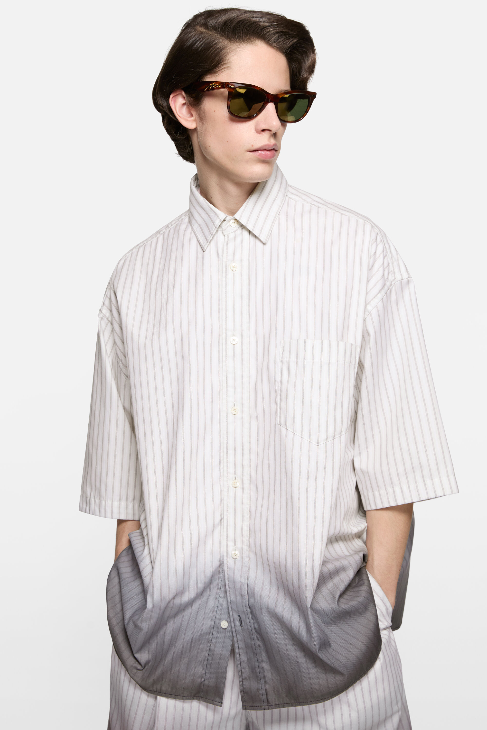 Acne Studios チュニック Acne Studios Silk Crochet Shirt 'Black/Ecru'