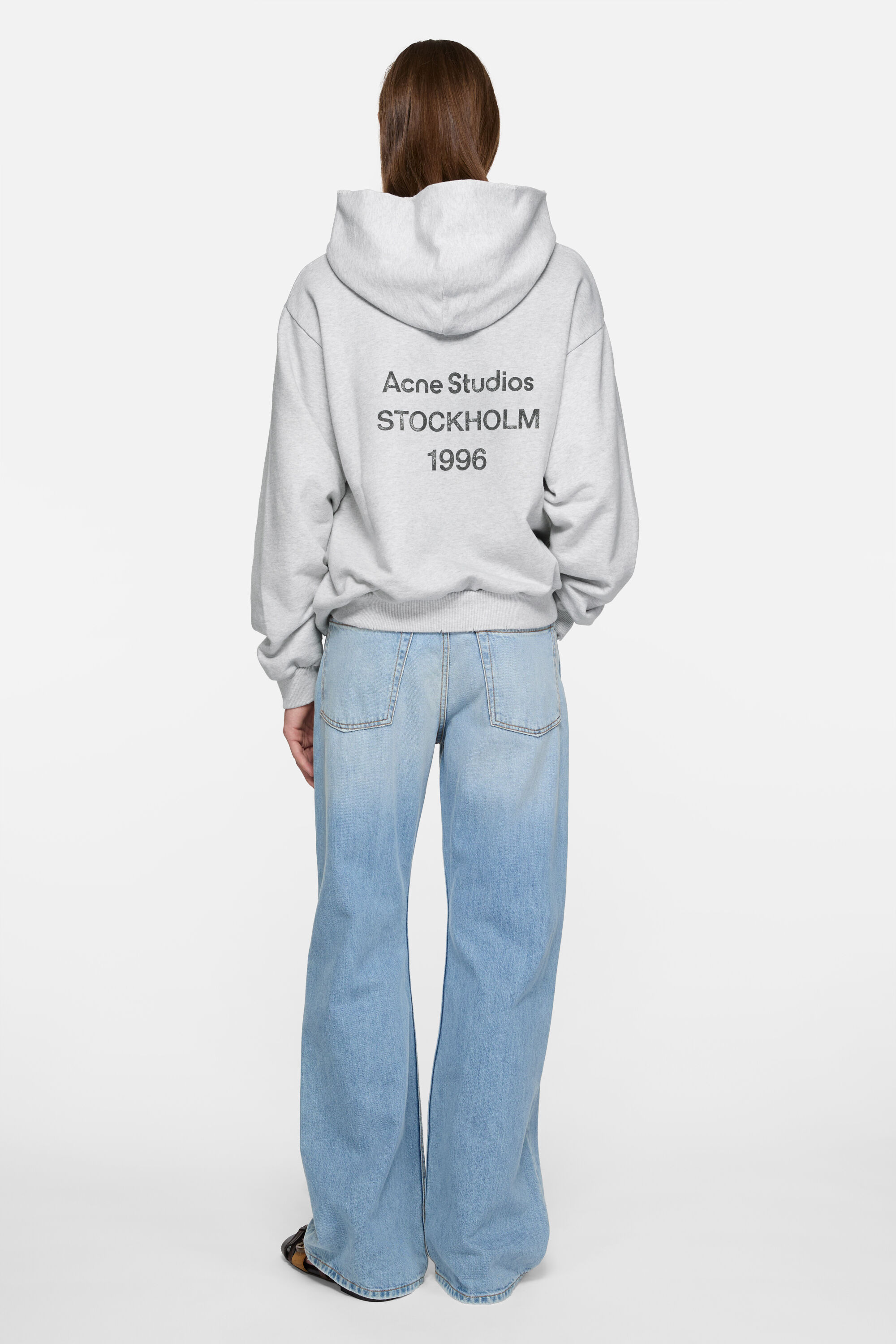 Acne Studios - Logo hooded sweater - Pale Grey Melange