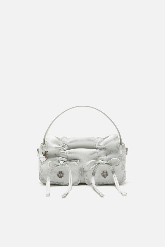 Multipocket Micro Crossbody Vintage, White/grey