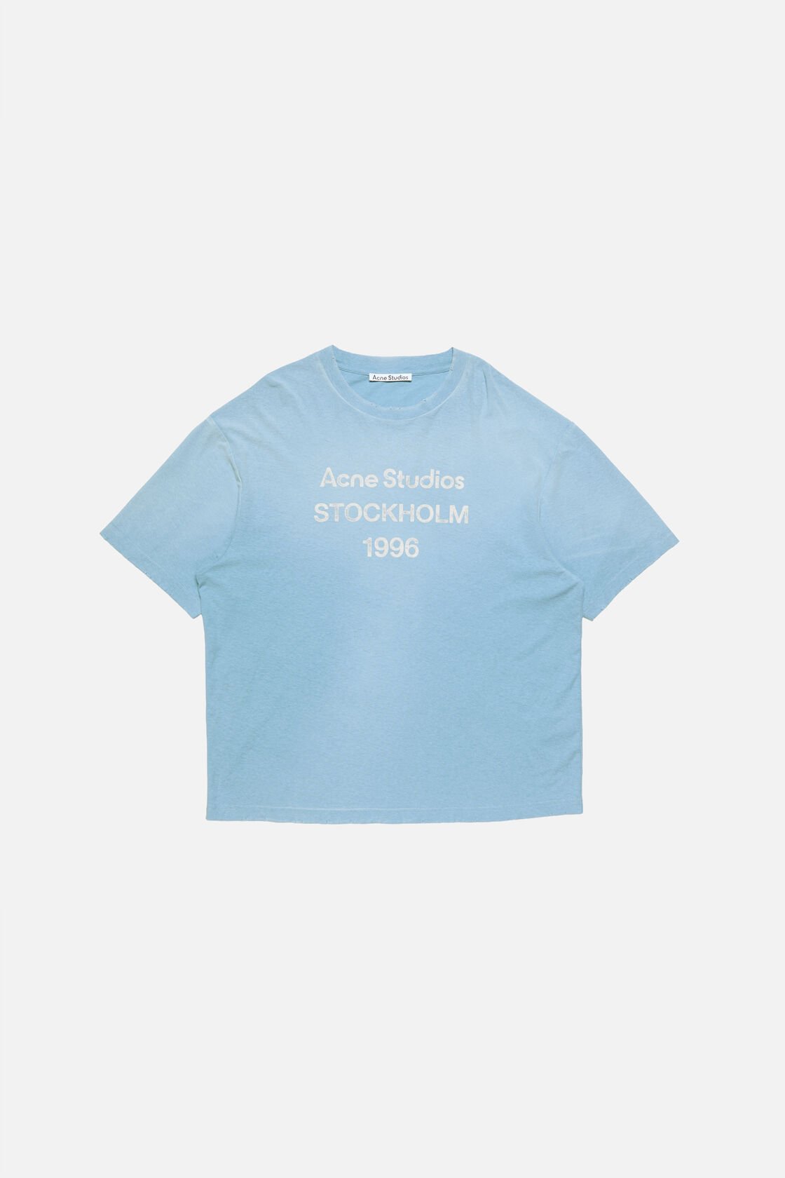 ウォッシュ加工ロゴTシャツ, コーンフラワーブルー, 2000x